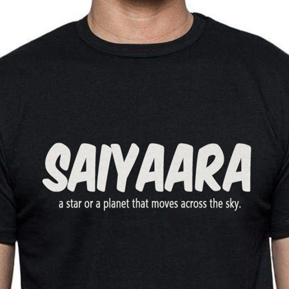 Saiyaara Crew Neck T-Shirt New trendy fired printed black & white premium quality T-Shirt for men and boys Saiyaara