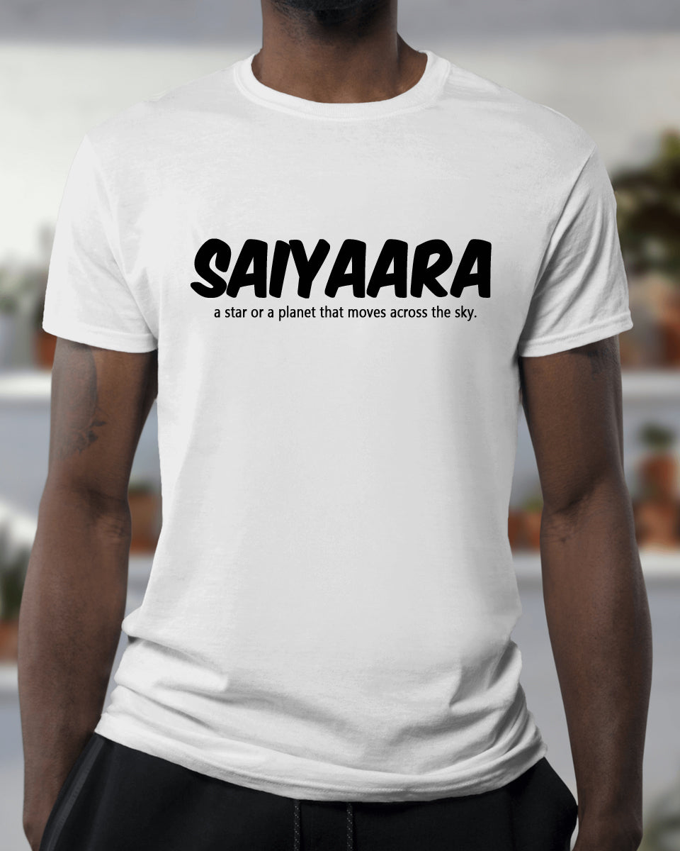 Saiyaara Crew Neck T-Shirt New trendy fired printed black & white premium quality T-Shirt for men and boys Saiyaara