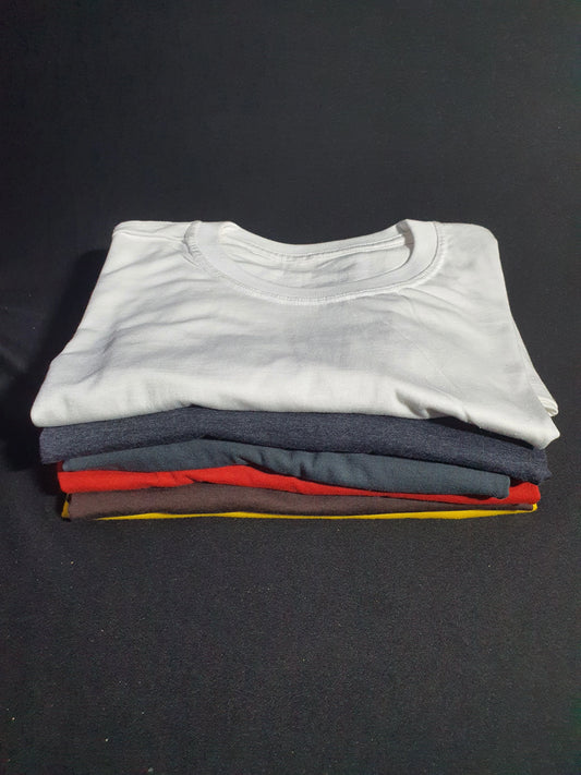 Pack Of 5 Plain Premium Quality T-Shirt - Half Sleeves T Shirt - Stylish Summer Cotton